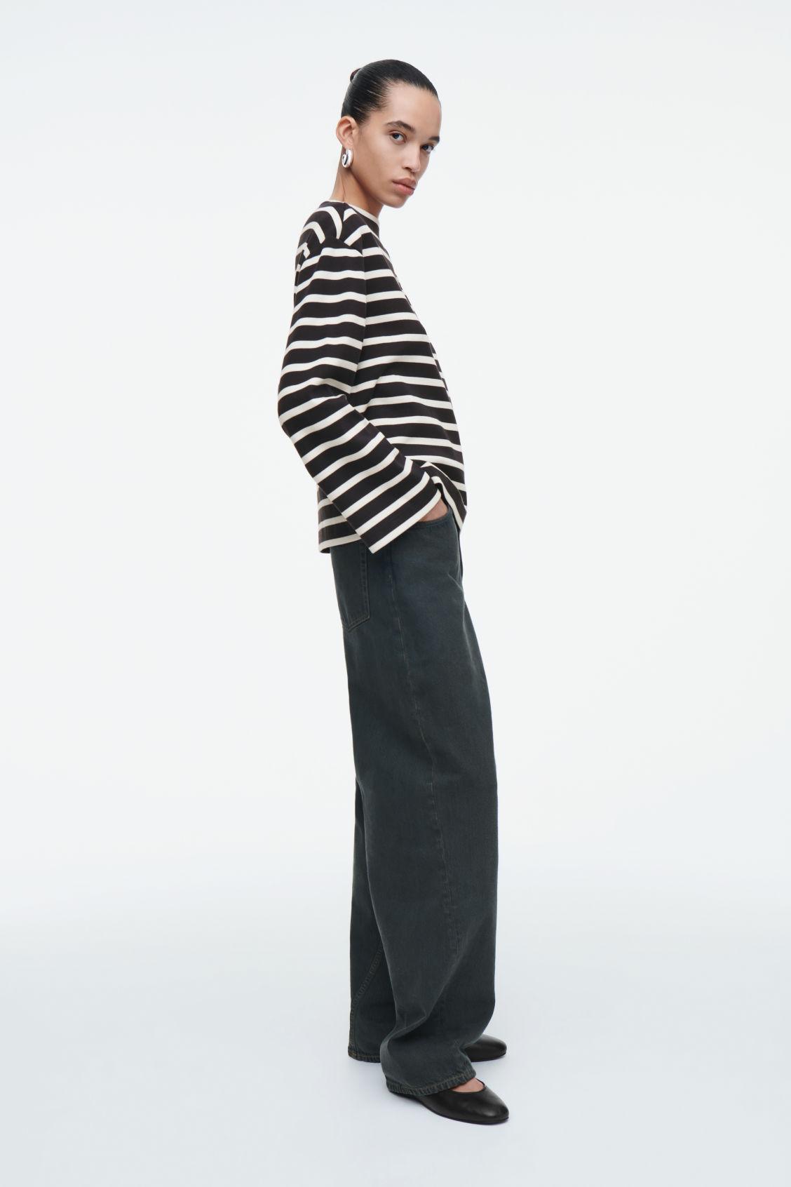 STRIPED BOAT-NECK TOP Product Image