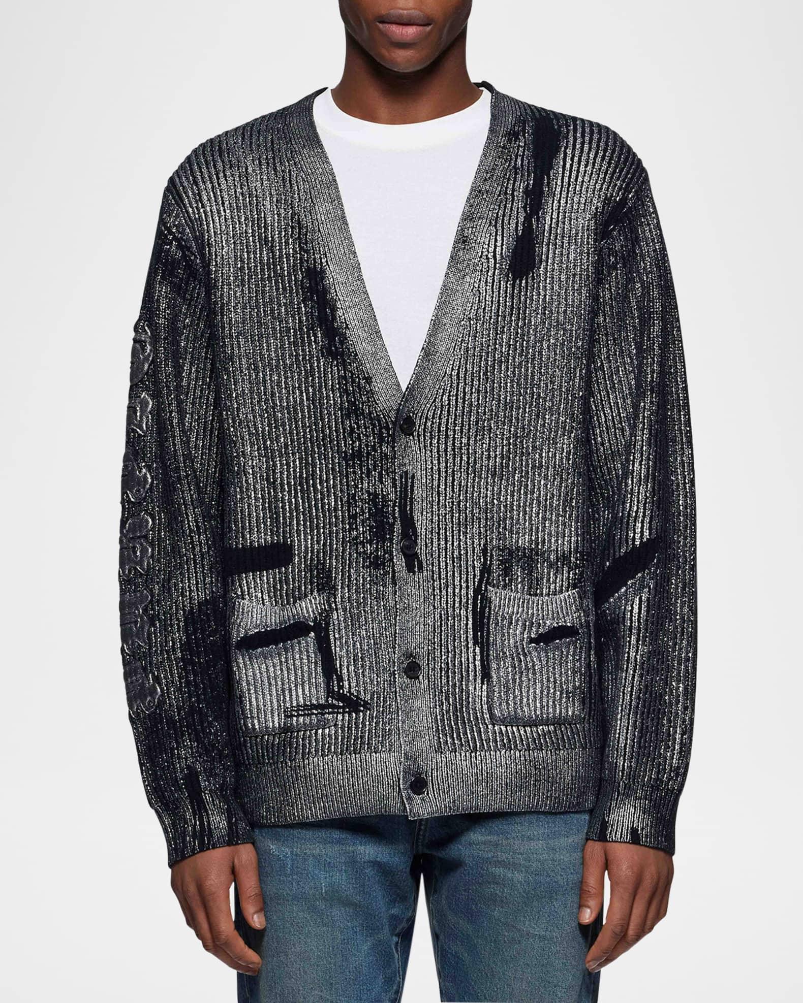 Mens Foiled Wool Cardigan Product Image