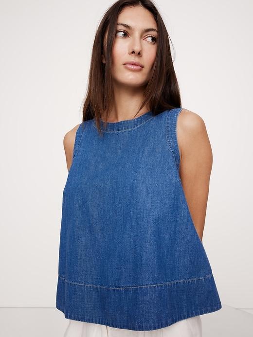Denim Trapeze Tank Product Image