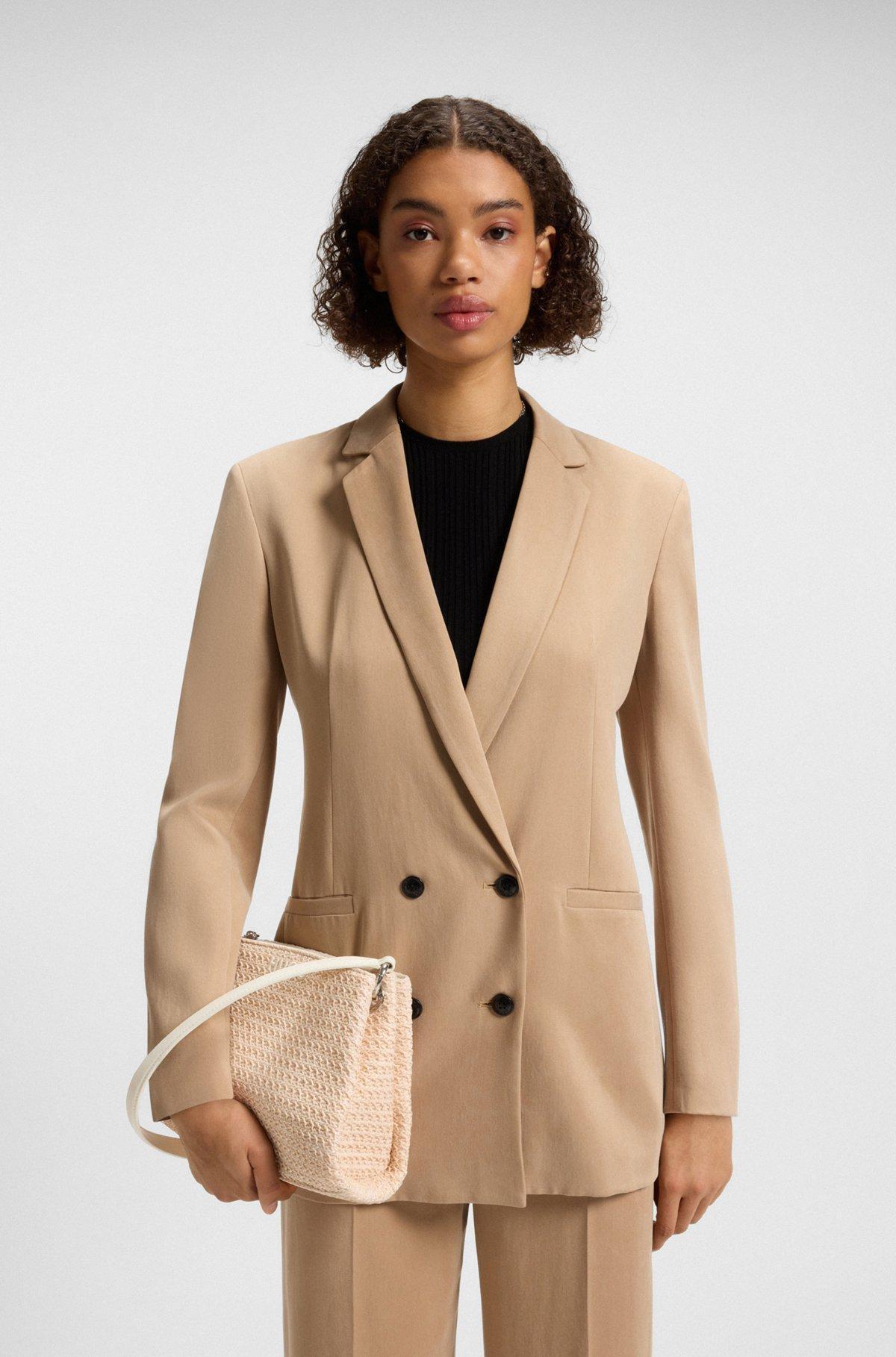 HUGO - Raffia-effect shoulder bag with logo-hardware strap - White Product Image