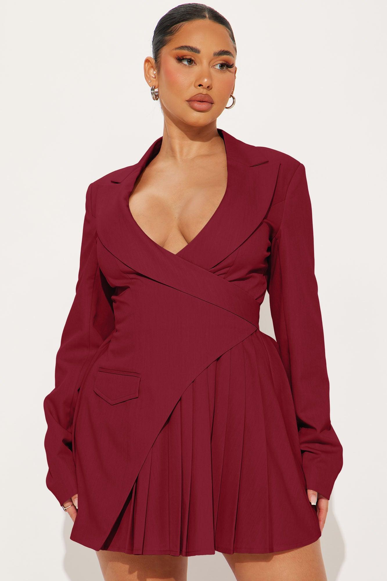 Delani Mini Blazer Dress - Red Product Image