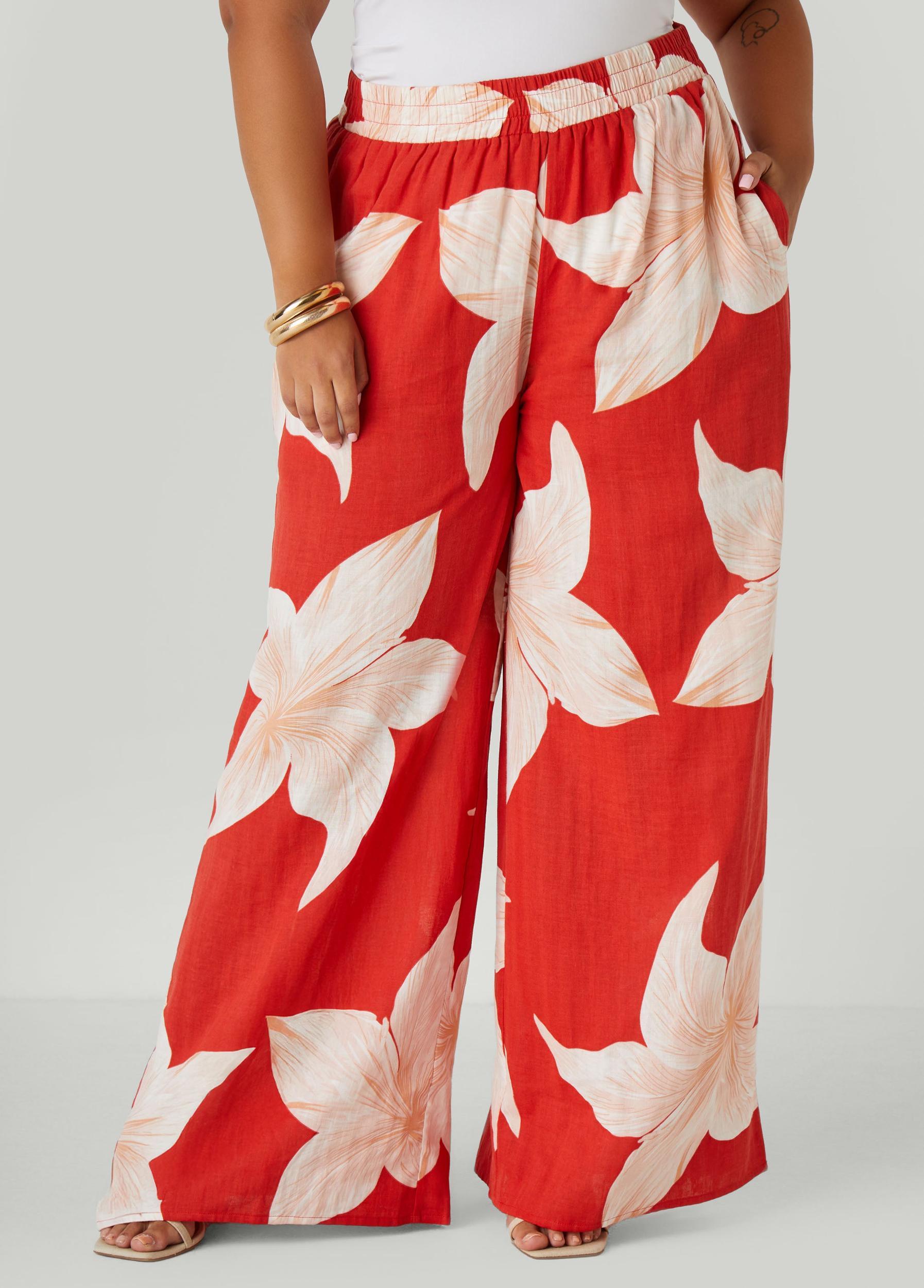 Floral Print Cotton Gauze Pants Product Image