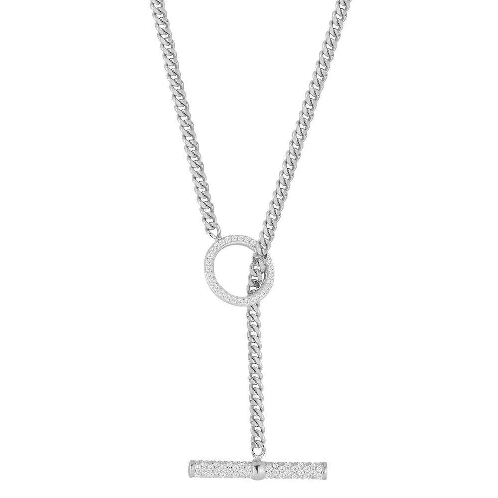 Sunkissed Sterling Cubic Zirconia Toggle Choker Necklace, Women's, Size: 14", Silver Tone Product Image