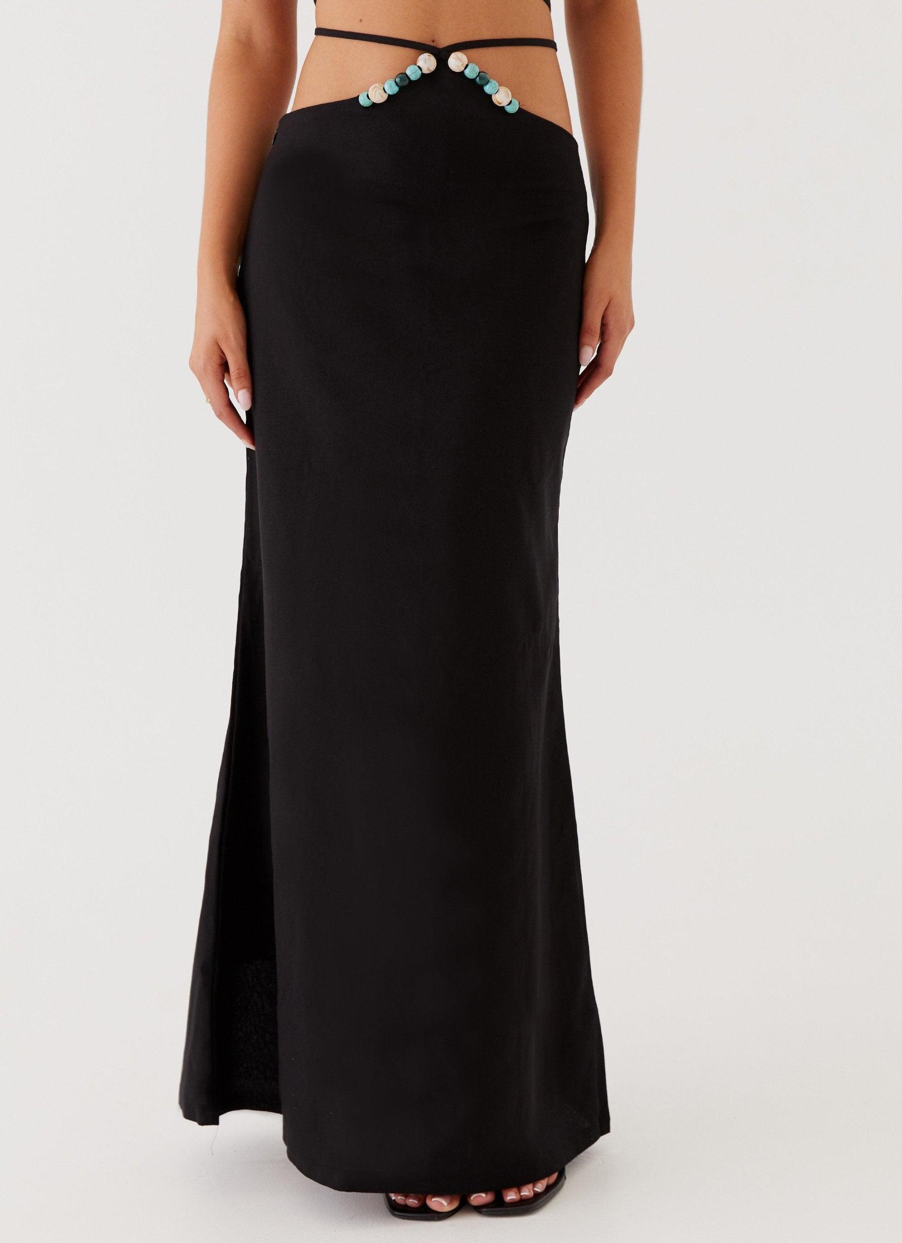 Neveah Beaded Maxi Skirt - Black Product Image
