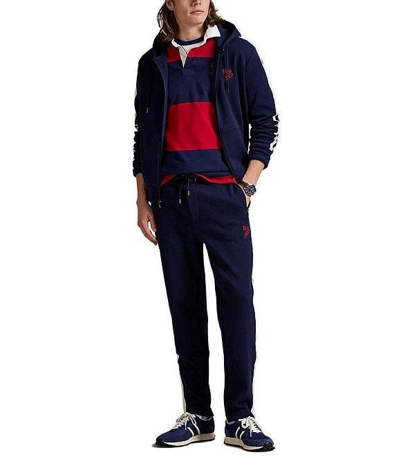 Polo Ralph Lauren Striped Double-Knit Mesh Track Pants Product Image