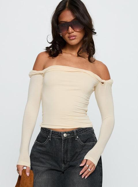 Dusky Long Sleeve Top Cream Product Image