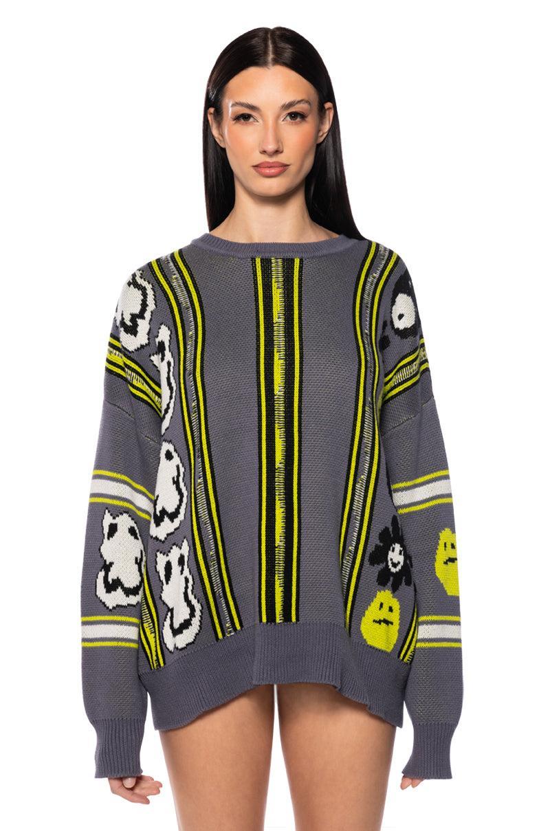 SMILES AND ALL LONG SLEEVE SWEATER Product Image