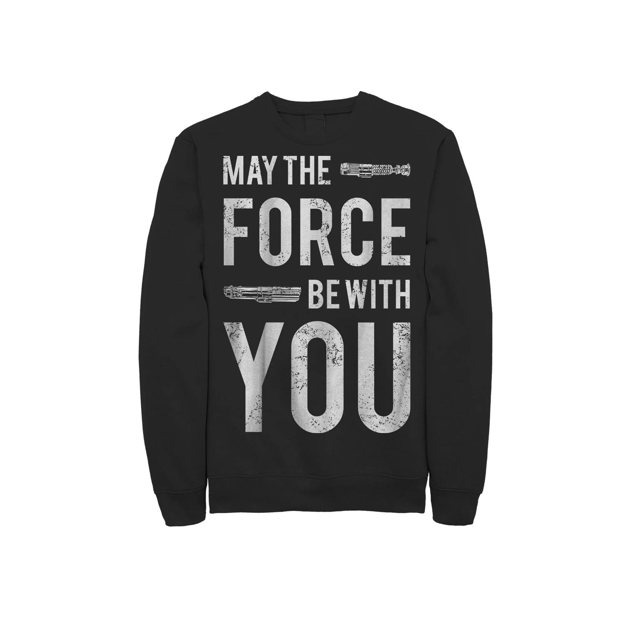 Men's Star Wars Force Be With You Lightsaber Sweatshirt, Size: Small, Black Product Image