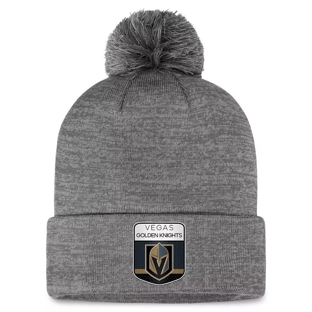 Men's Fanatics Branded  Gray Vegas Golden Knights Authentic Pro Home Ice Cuffed Knit Hat with Pom, Lvk Grey Product Image