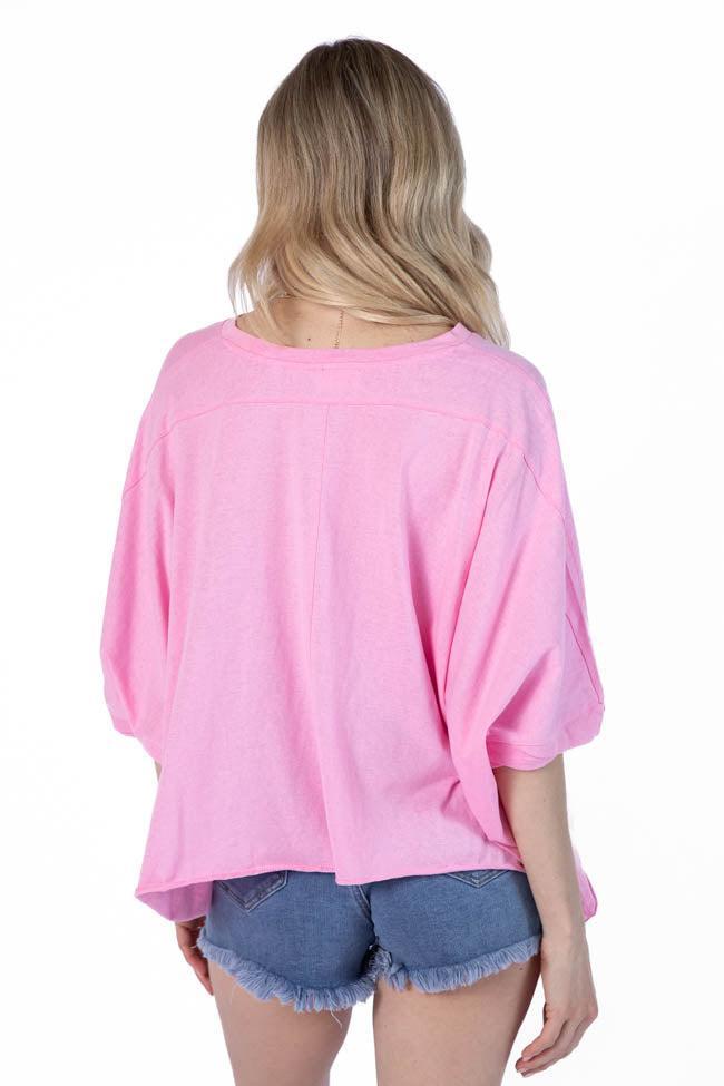 Great Days Ahead Pink Asymmetrical Hem Tee SALE Product Image