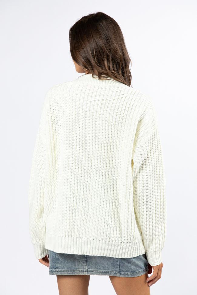 Living For Today Ivory Denim Pocket Cardigan FINAL SALE Product Image