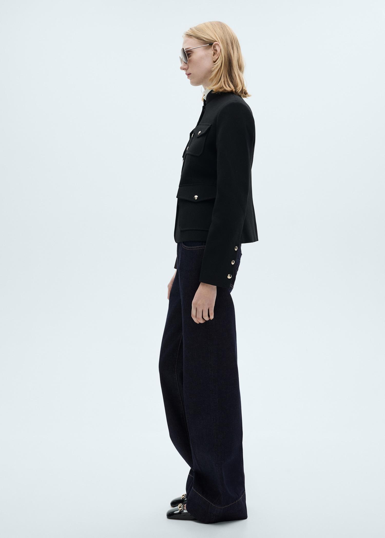 Wide-leg mid-rise jeans - Women | MANGO USA Product Image