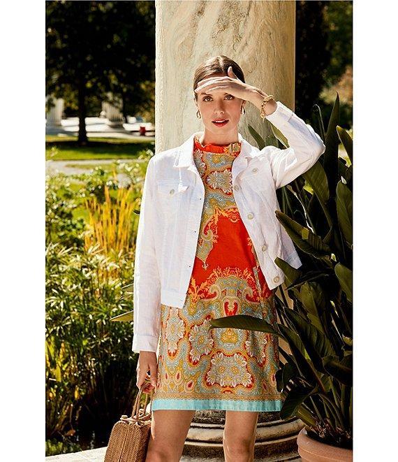 tyler boe Linen Point Collar Long Sleeve Button Front Jacket Product Image