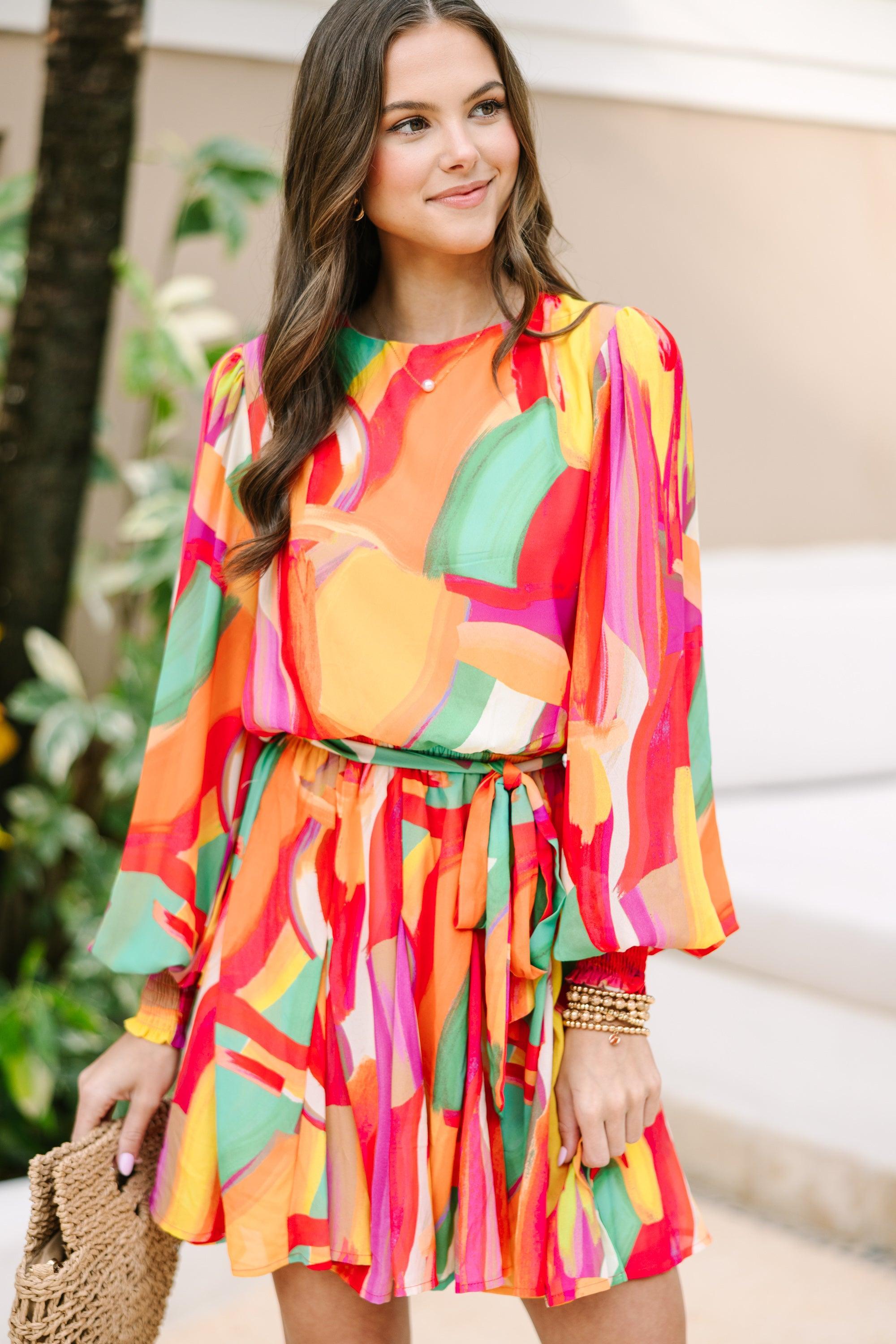 Best In Bold Green Abstract Dress Female Product Image