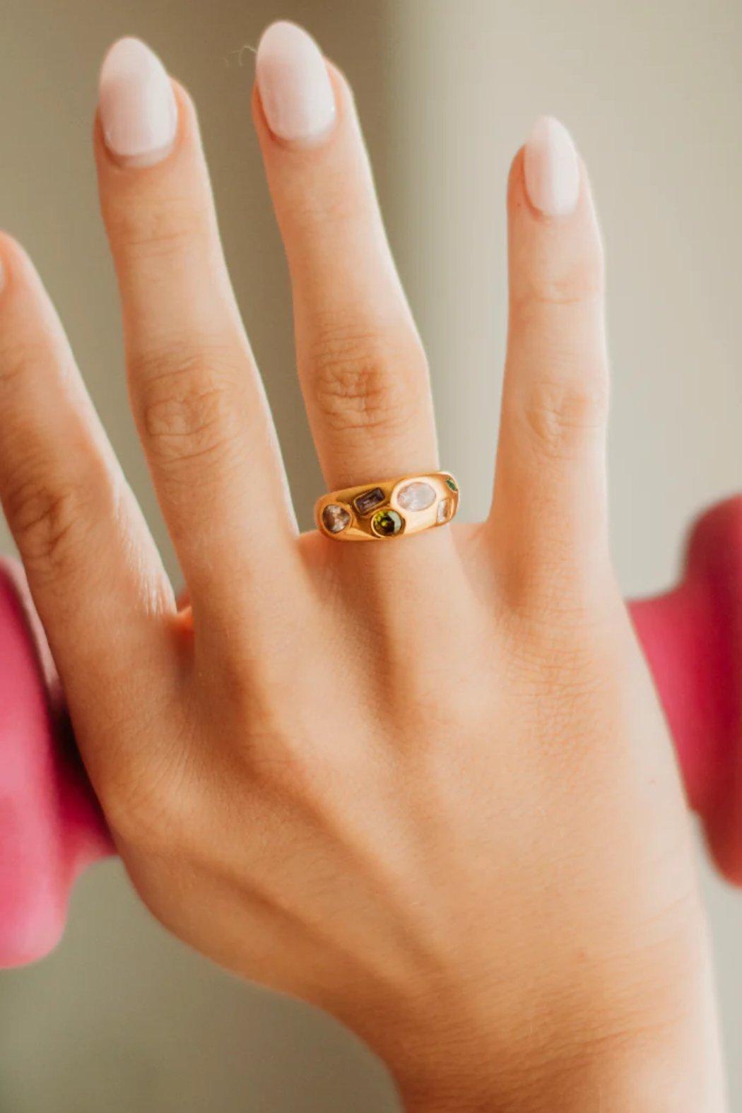 Lizzy Multi Gem Chunky Ring Product Image