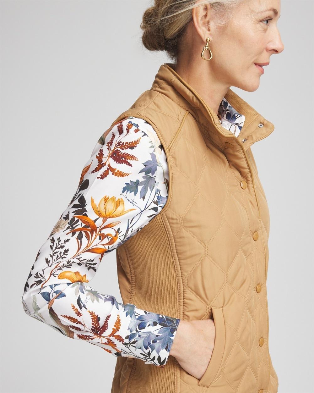Rib Trim Quilted Vest Product Image