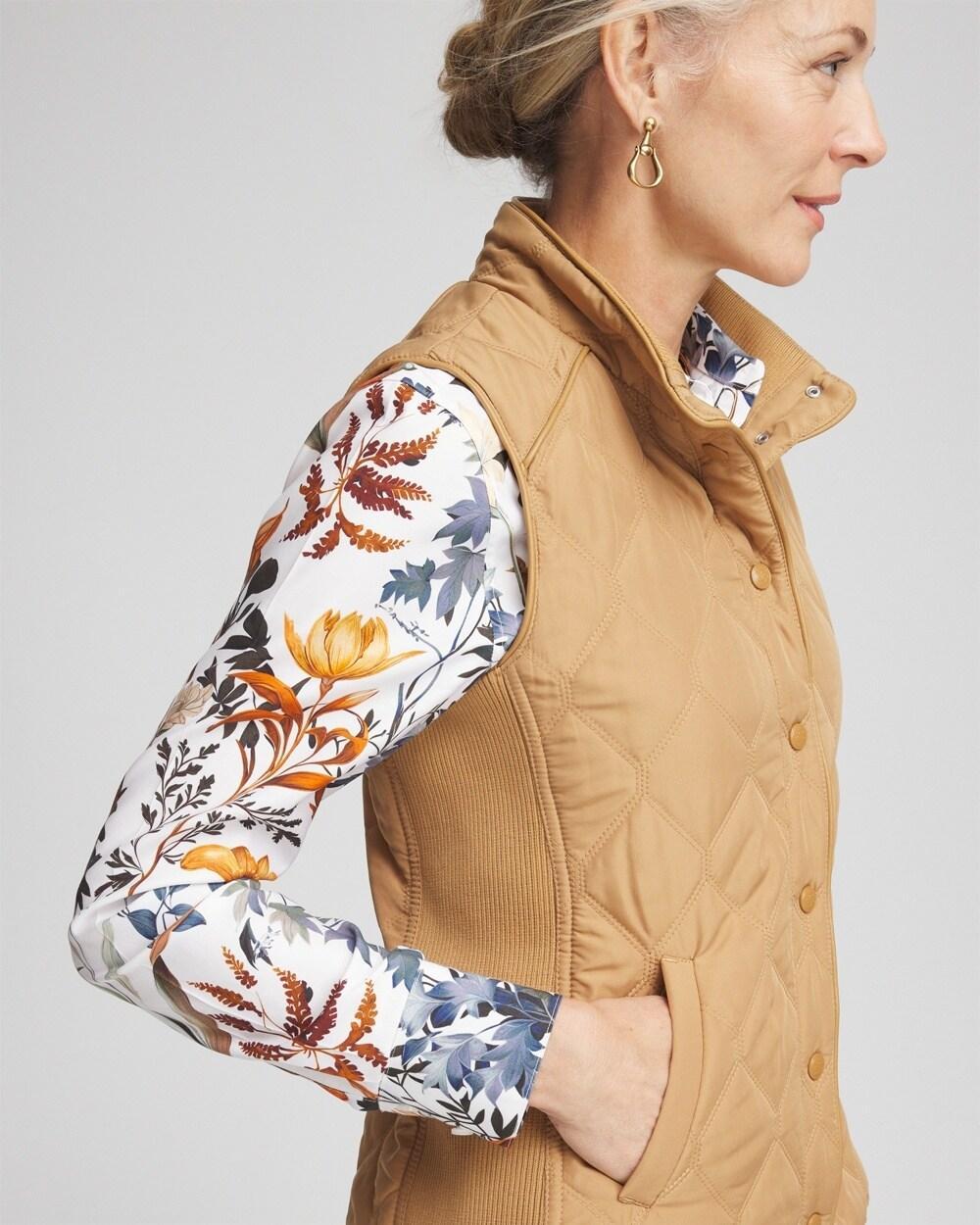 Rib Trim Quilted Vest Product Image