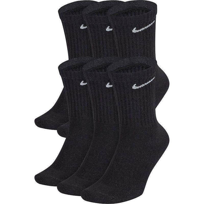 Men's Nike 6-Pack Everyday Cushioned Crew Training Socks, Size: 8-12, Black Product Image