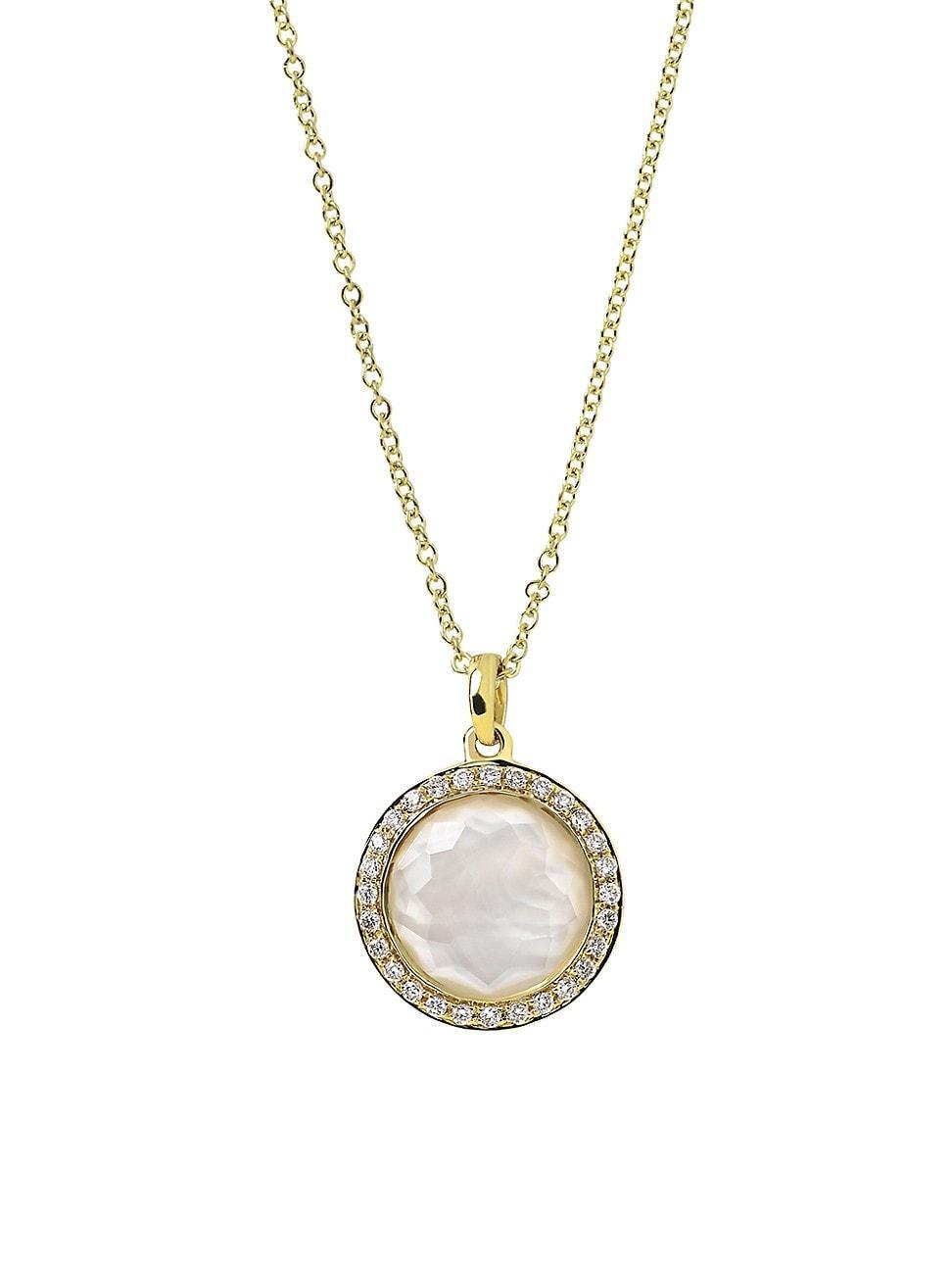 Small Pendant Necklace in 18K Gold with Diamonds Product Image