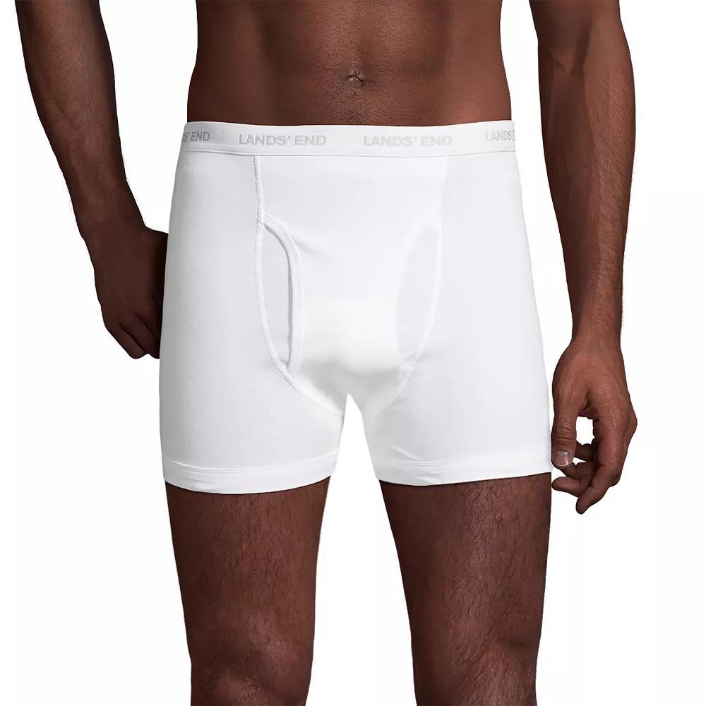 Men's Lands' End 3-pack Knit Boxer Briefs, Size: XL, White Product Image