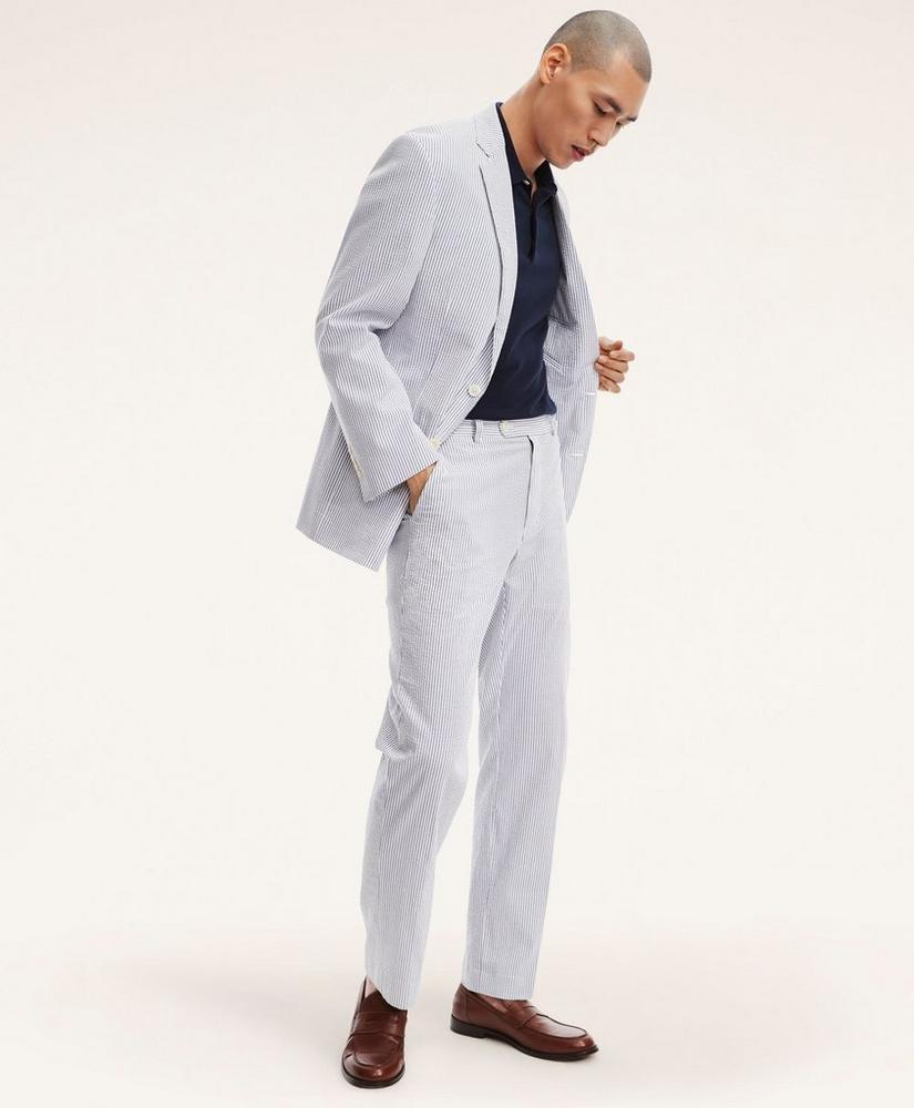 Clark Straight-Fit Cotton Seersucker Pants Product Image