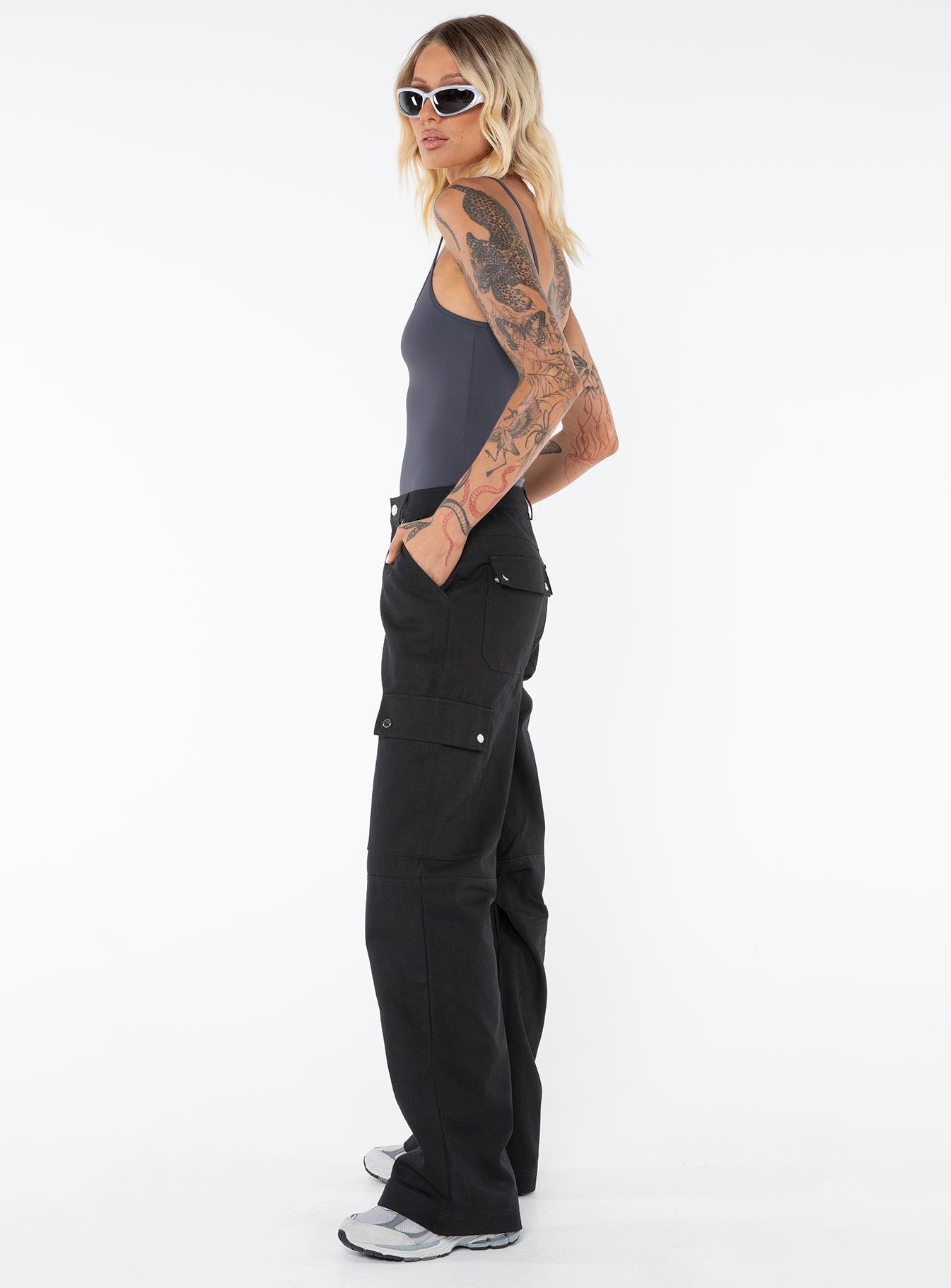 Fallout Mid Rise Cargo Pants Black Tall Product Image