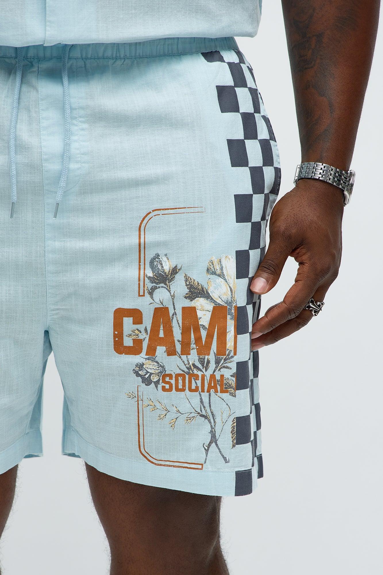 Groves Relaxed Drawstring Shorts - Light Blue Product Image