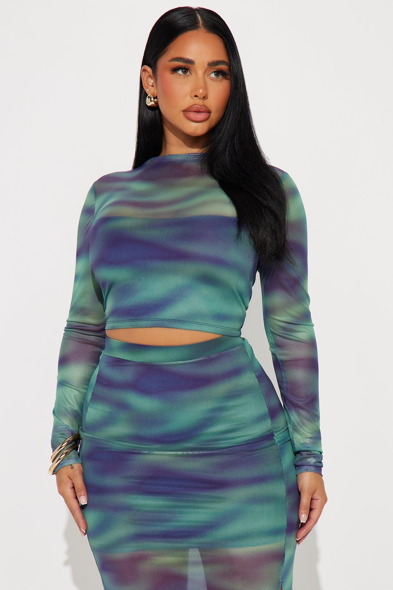 Oasis Babe Mesh Skirt Set - Blue/combo Product Image