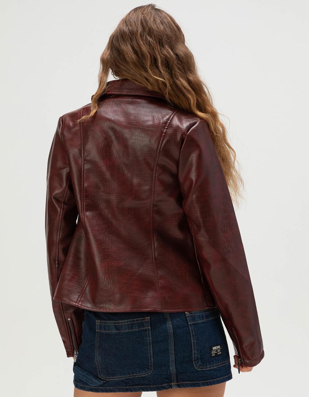 BDG Urban Outfitters Womens Fitted Faux Leather Jacket - RED Product Image