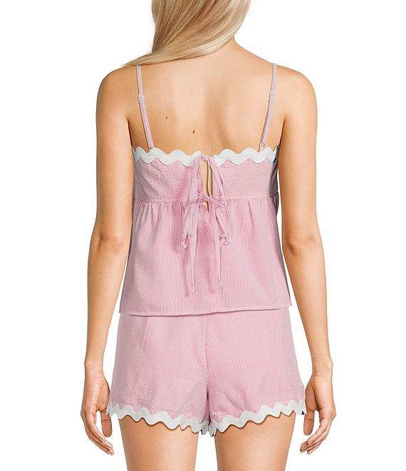 Evolutionary Striped Square Neck Ricrac Trim Coordinating Tank Top Product Image