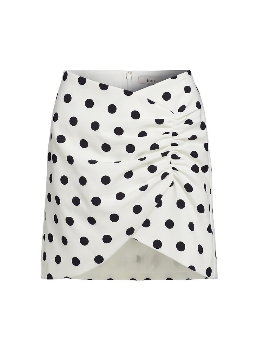 Womens Arden Polka Dot Ruched Miniskirt Product Image