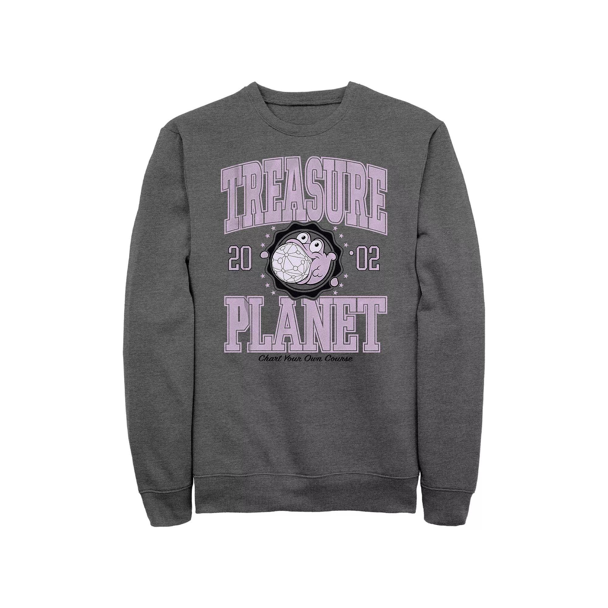 Men's Treasure Planet 2002 Chart Your Own Course Fleece Sweatshirt, Size: Large, Grey Heather Product Image
