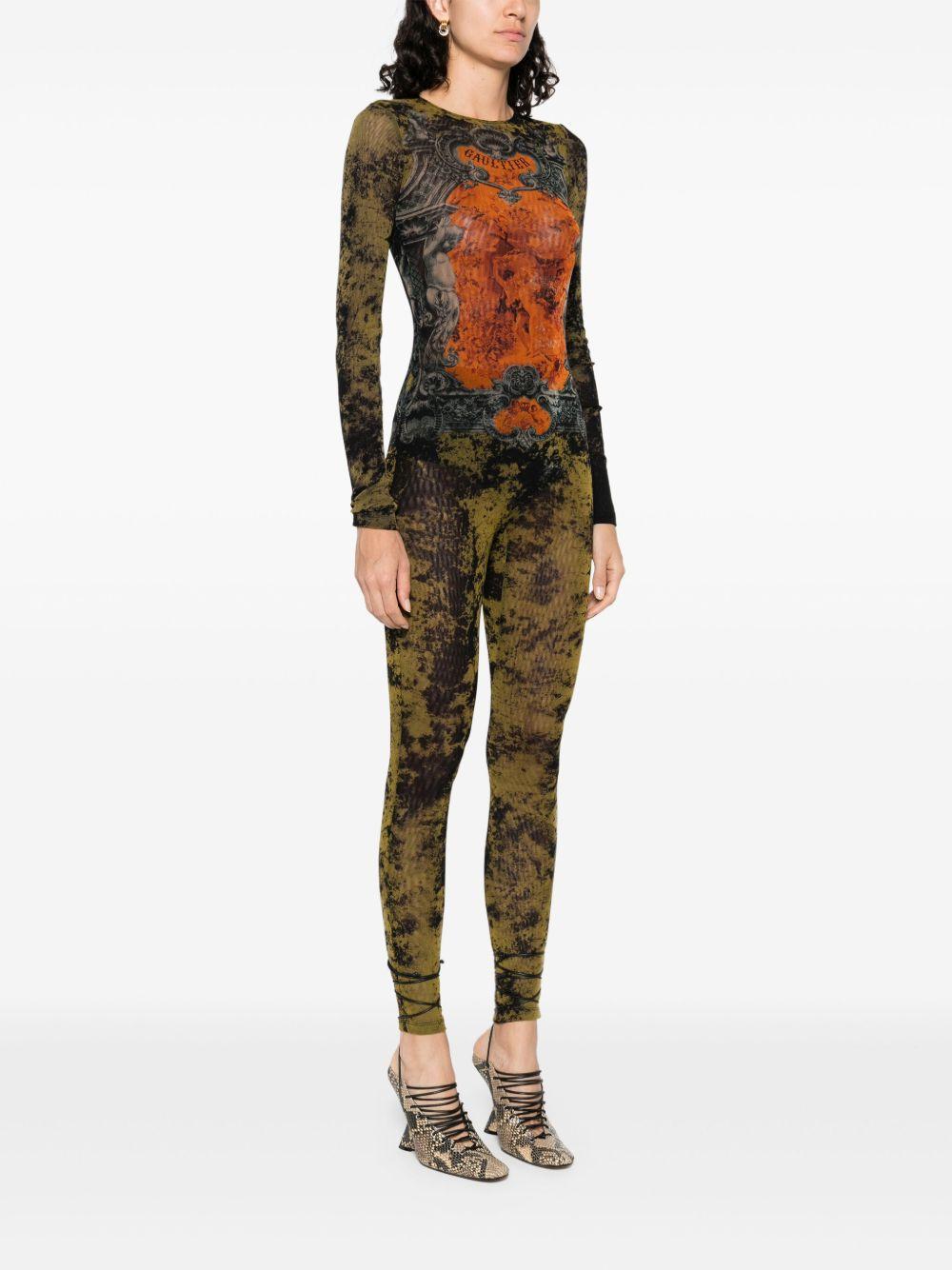 JEAN PAUL GAULTIER Graphic Print Full-length Dress With Long Sleeves In Black Product Image