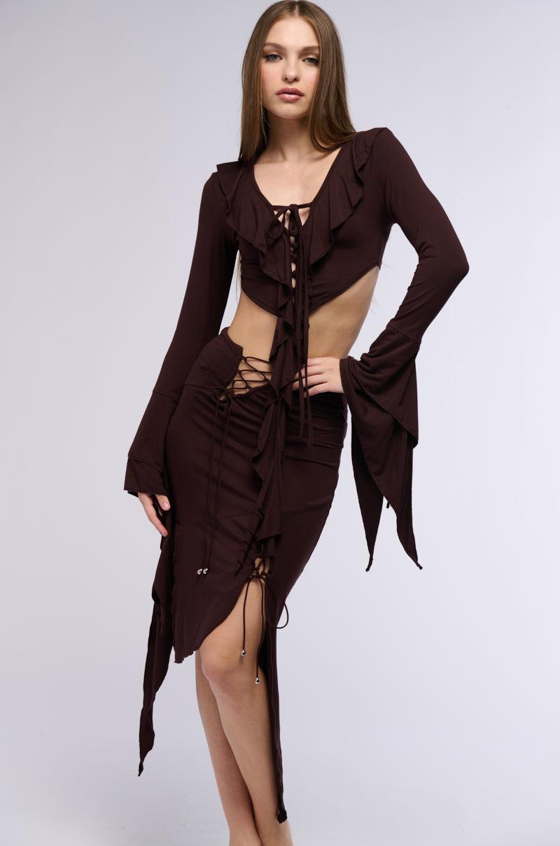 GEMMA RUFFLED MIDI SKIRT Product Image