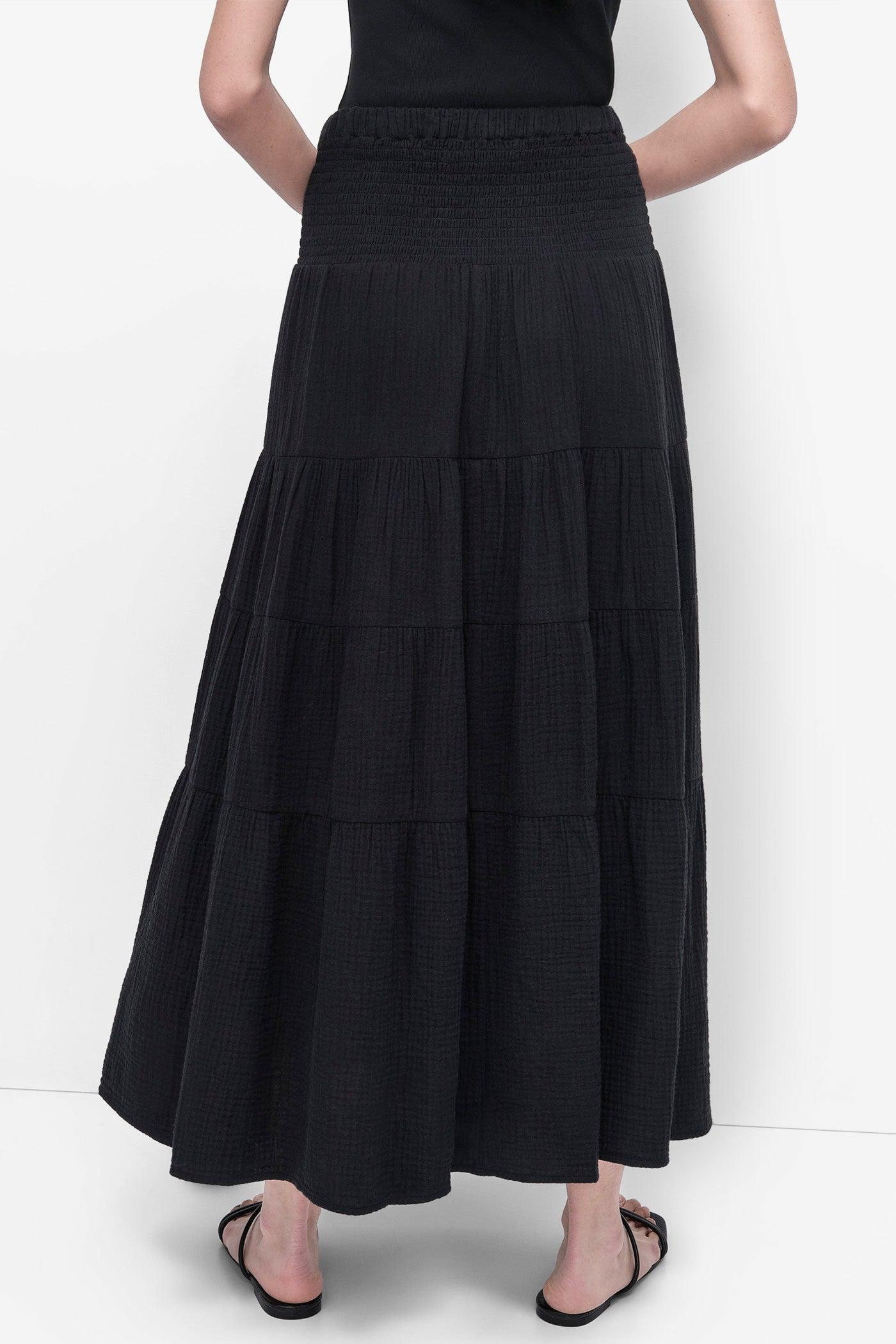 SMOCKED WAIST MIDI SKIRT Product Image