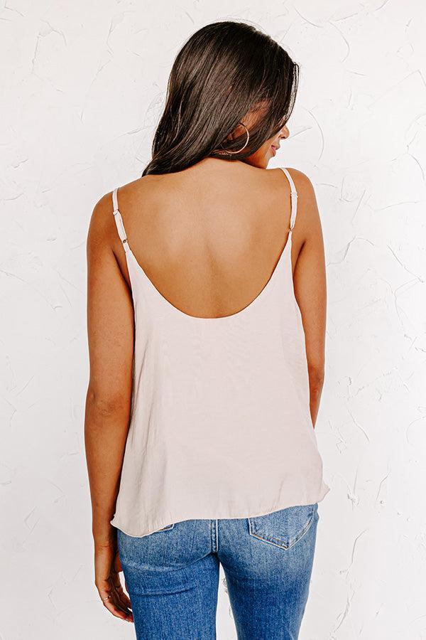 Move On Satin Shift Tank In Champagne Product Image