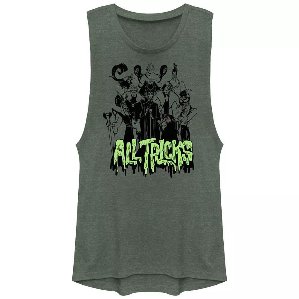 Disney Villains Lineup All Tricks Juniors' Graphic Tank Top, Girl's, Size: XS, Pine Grey Product Image