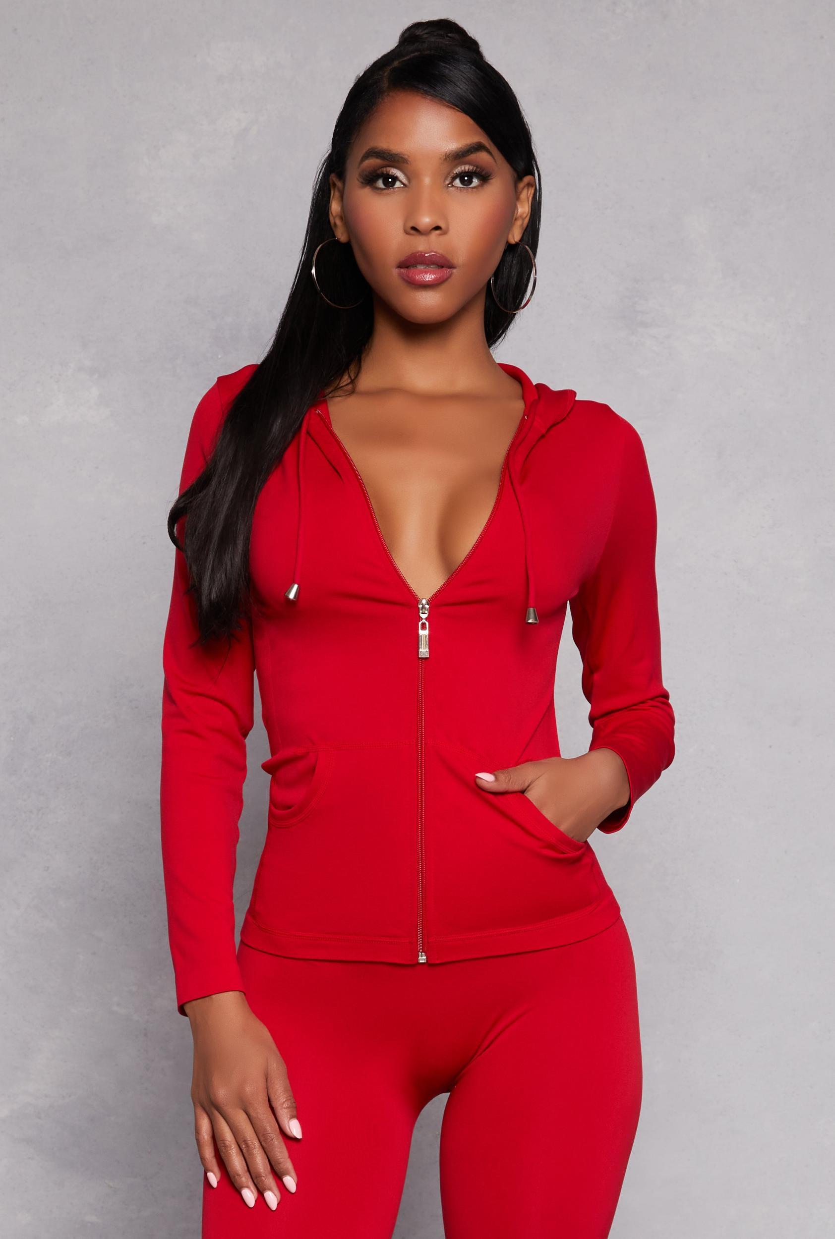 Womens Seamless Zip Front Hooded Top Product Image