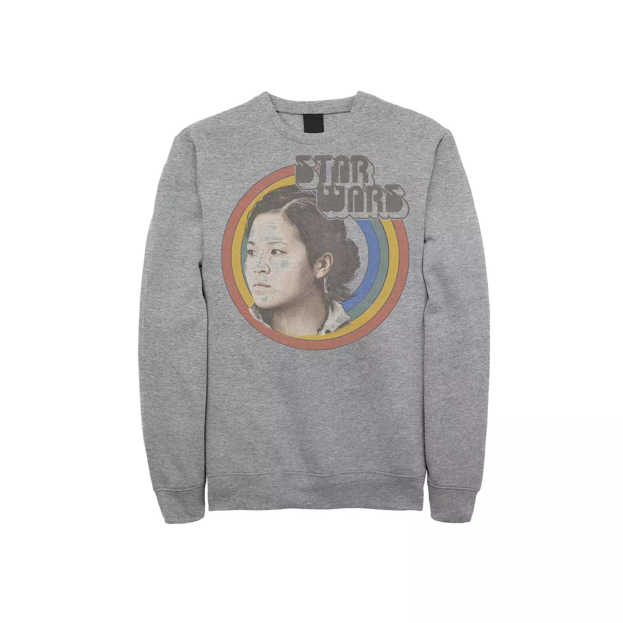 Men's Star Wars The Rise Of Skywalker Rose Retro Title Logo Sweatshirt, Size: XXL, Athletic Grey Product Image