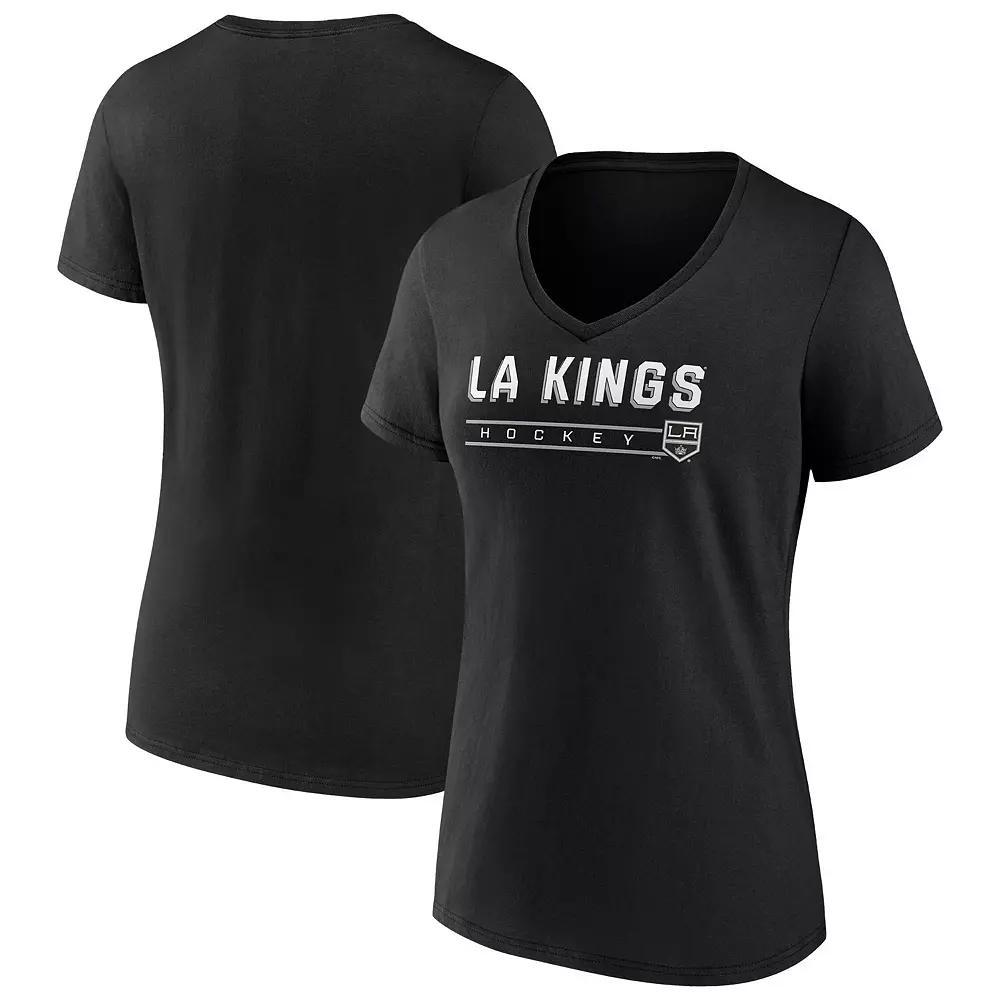 Women's Fanatics Black Los Angeles Kings V-Neck T-Shirt, Size: XL, Kgs Black Product Image