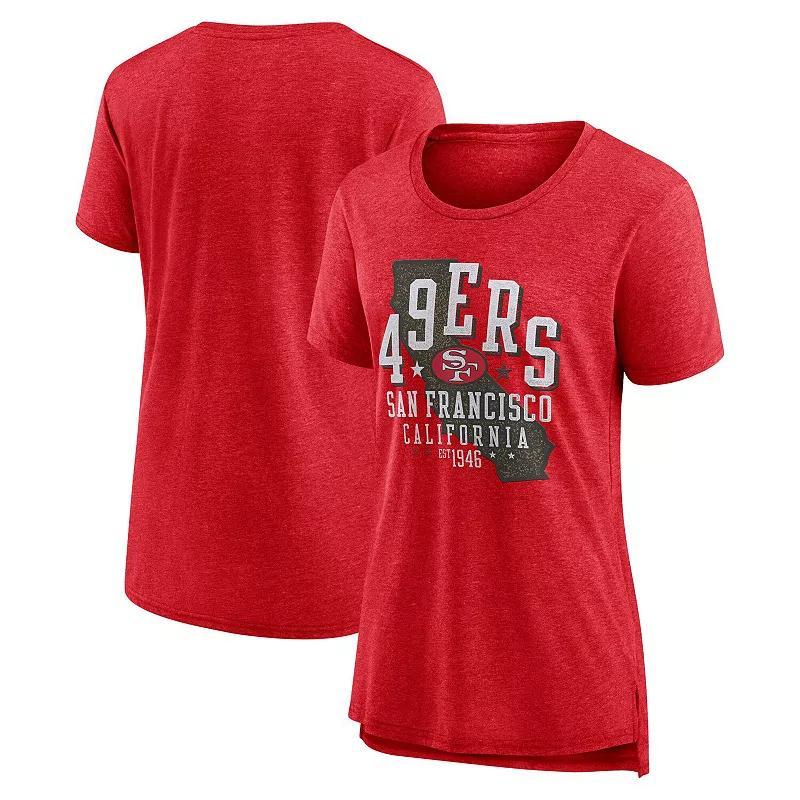 Women's Nike Scarlet San Francisco 49ers Vintage Graphic Tri-Blend Scoop Neck T-Shirt, Size: Medium, Red Product Image