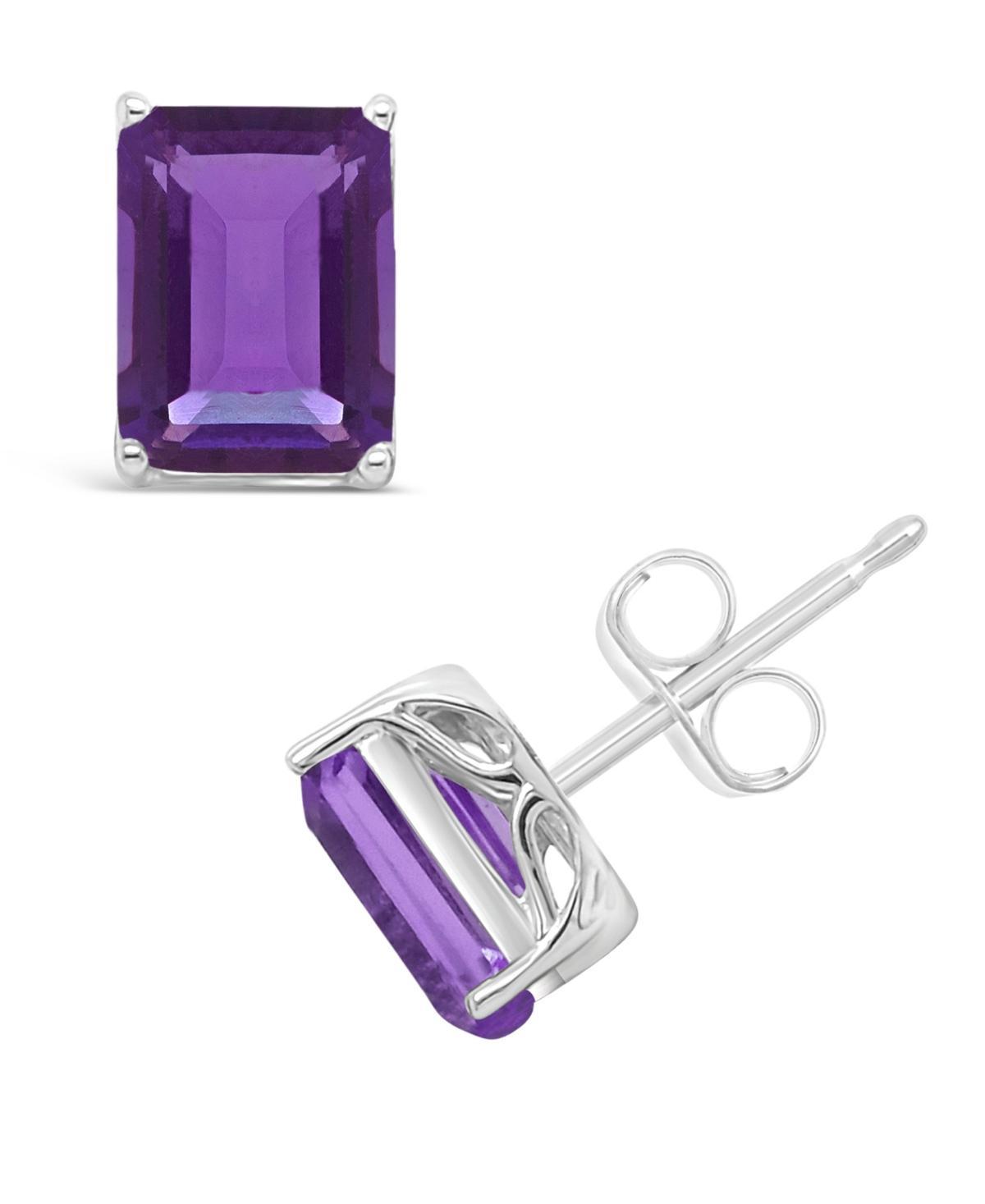 Alyson Layne 14k Gold Emerald Cut Citrine Stud Earrings, Women's, 14k White Gold Product Image