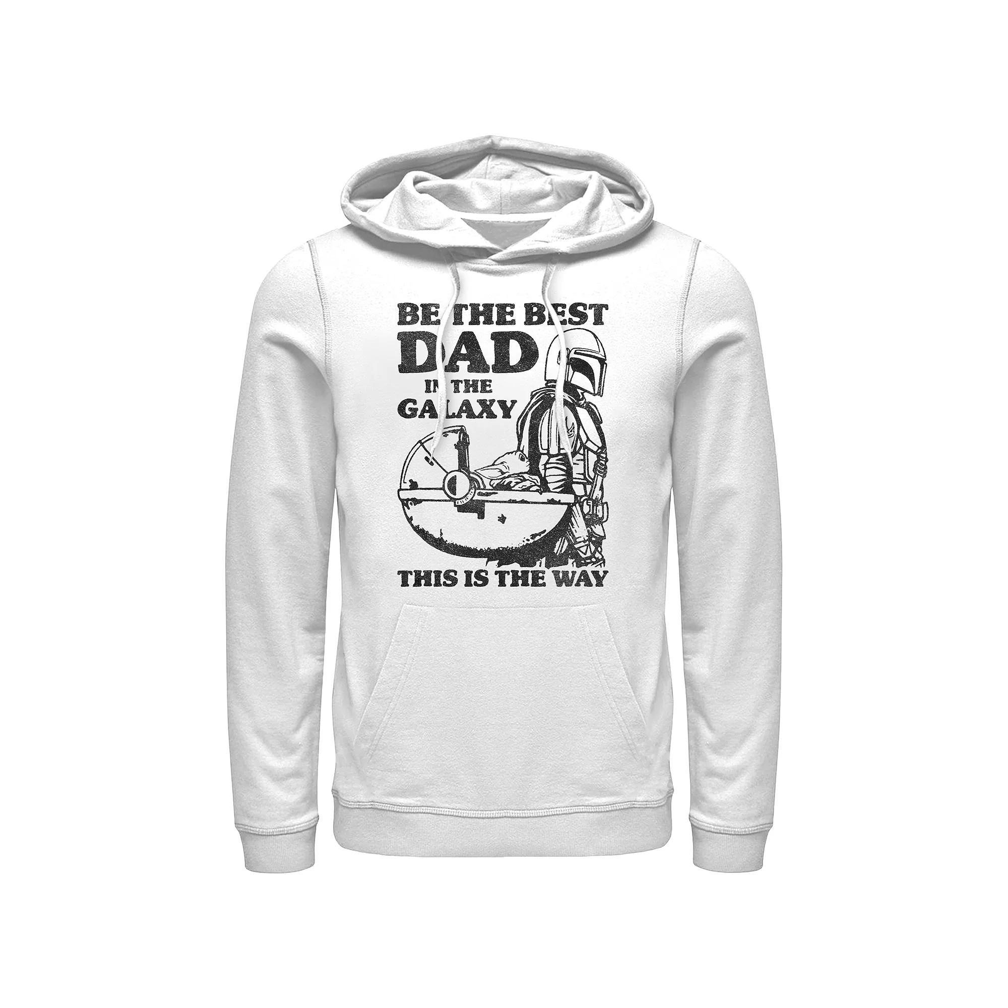 Men's The Mandalorian Best Dad In The Galaxy Graphic Hoodie, Size: XXL, White Product Image
