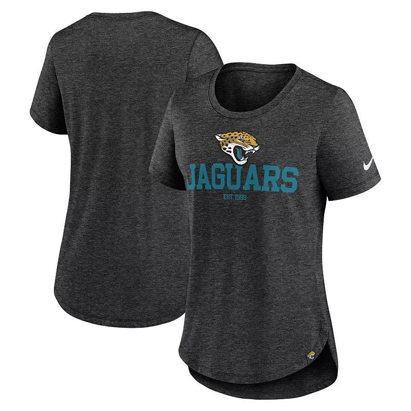 Women's Nike Heather Black New York Jets Fashion Tri-Blend T-Shirt, Size: XS, Charco Product Image