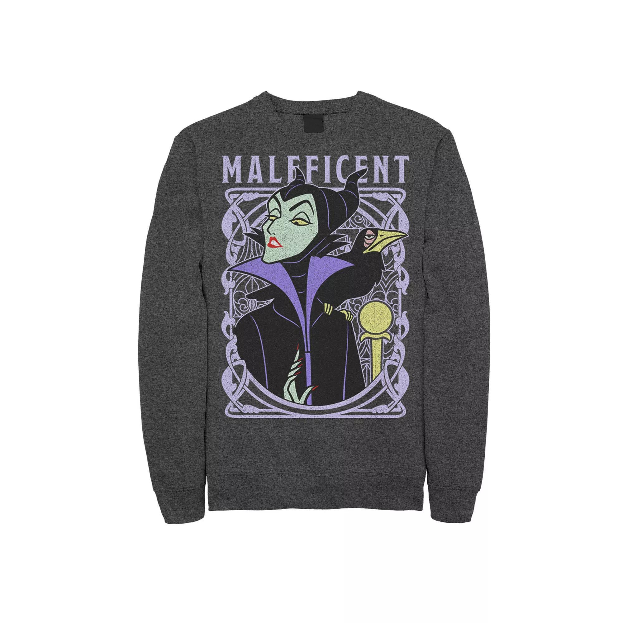 Disney's Sleeping Beauty Maleficent Men's Old School Poster Sweatshirt, Size: Medium, Grey Heather Product Image