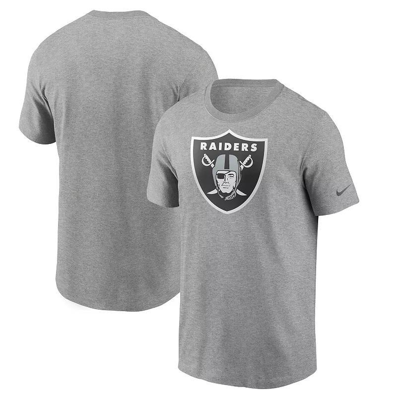 Men's Nike Heathered Gray Las Vegas Raiders Primary Logo T-Shirt, Size: Medium, Lvr Grey Product Image