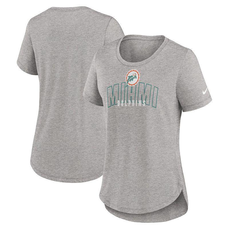 Women's Nike Heather Gray Las Vegas Raiders Fashion Tri-Blend T-Shirt, Size: Small, Lvr Grey Product Image