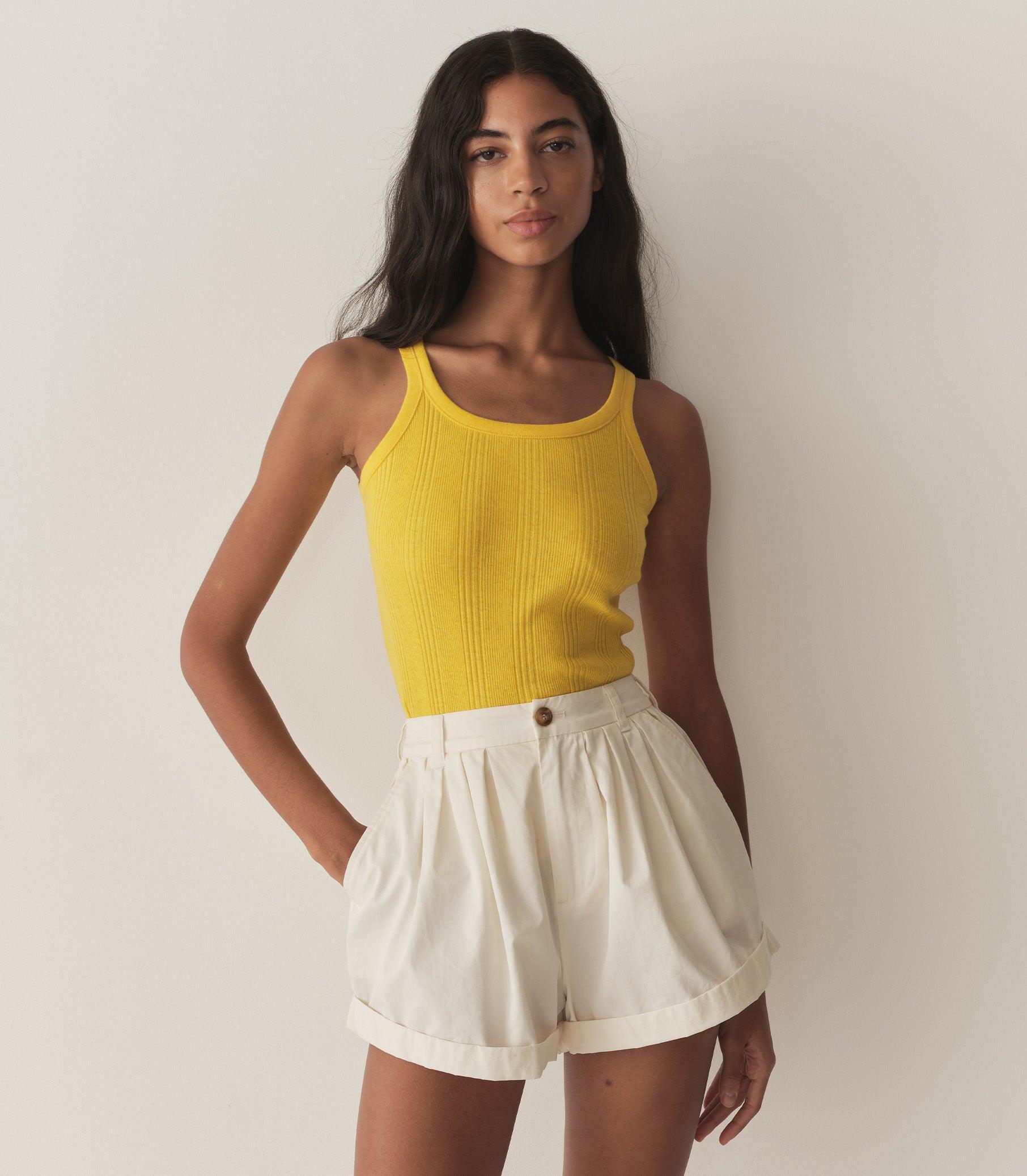 SEINE CASHMERE TANK -- CITRUS Product Image