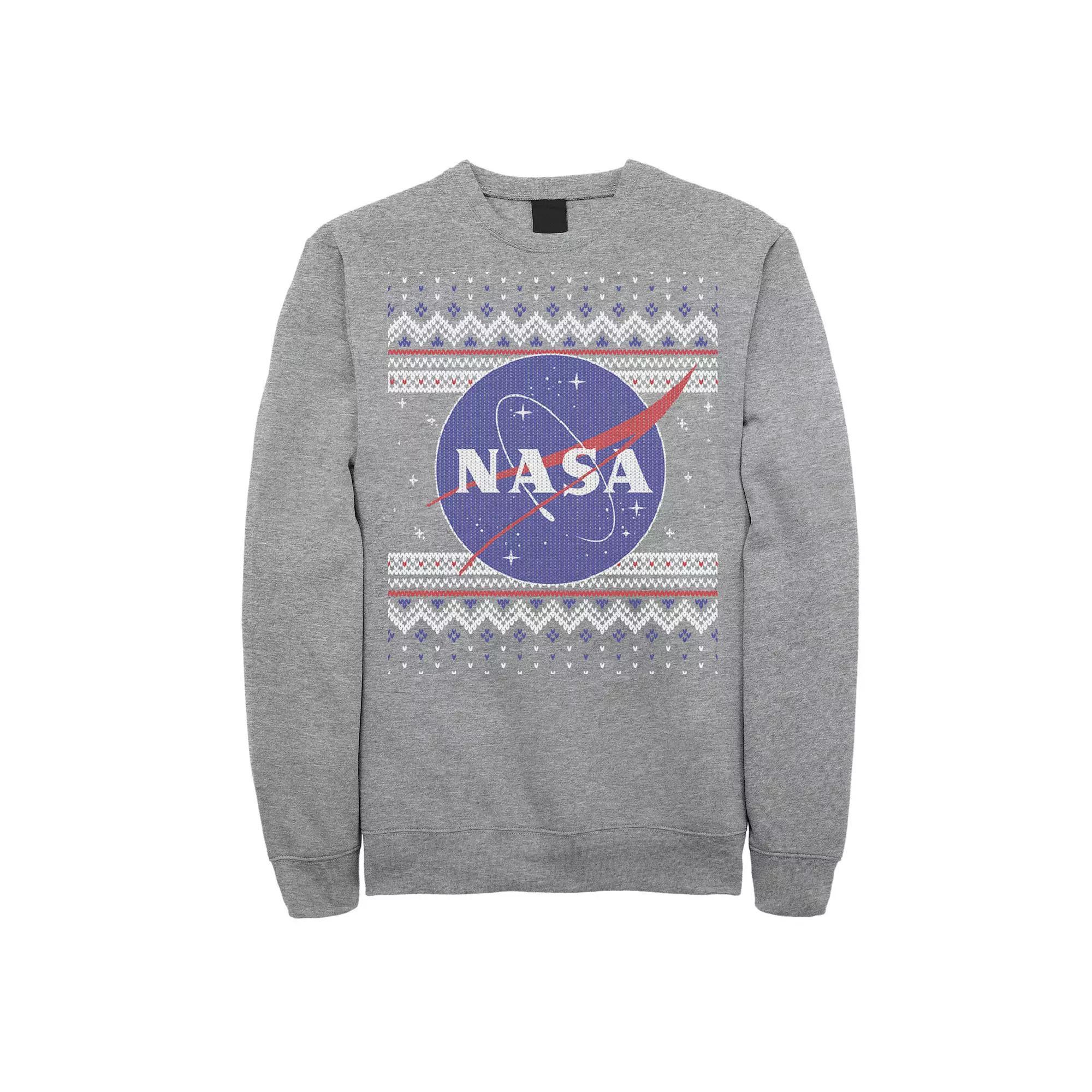 Men's NASA Logo Christmas Sweatshirt, Size: 3XL, Blue Product Image