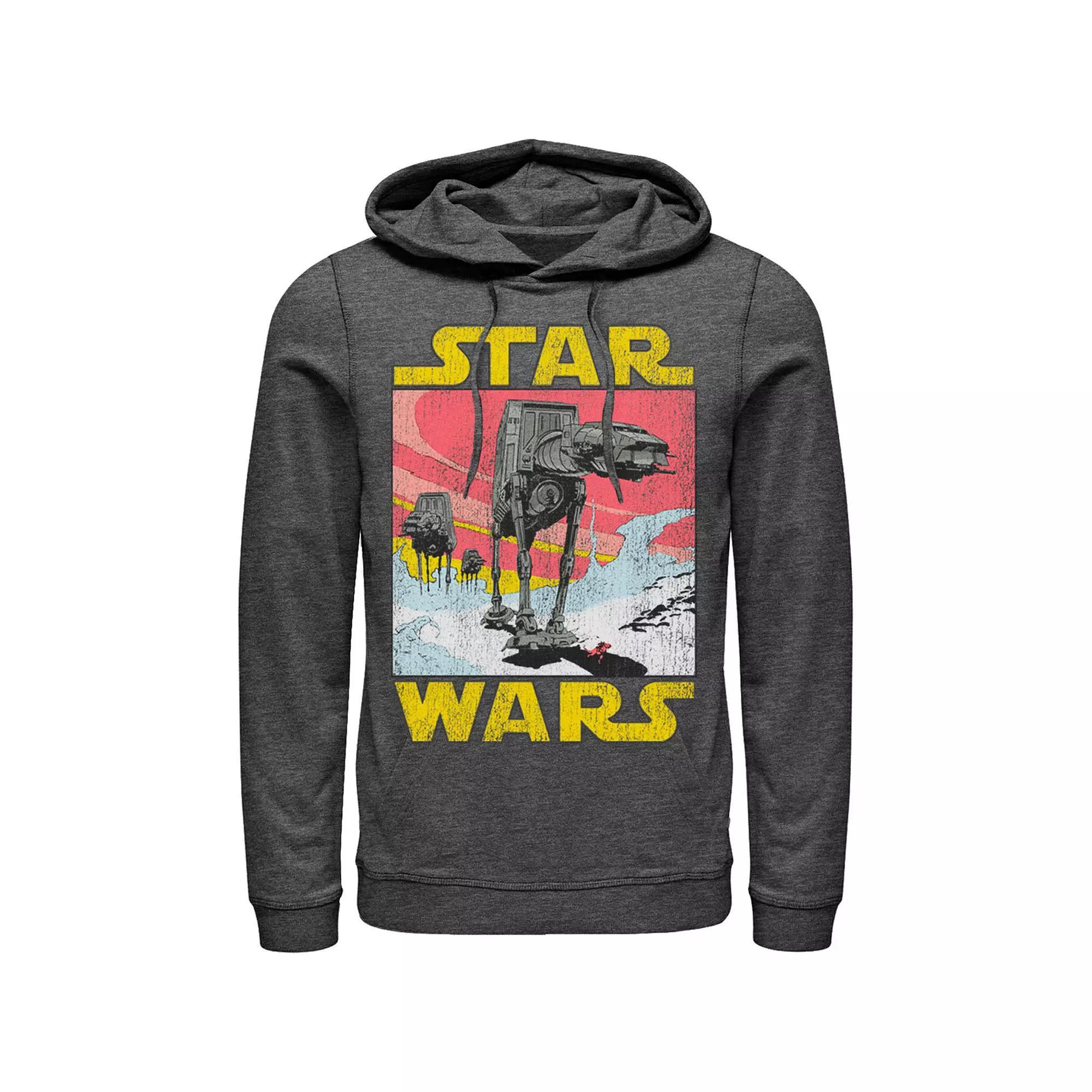 Men's Star Wars At-AT Retro Poster Hoodie, Size: 3XL, Athletic Grey Product Image